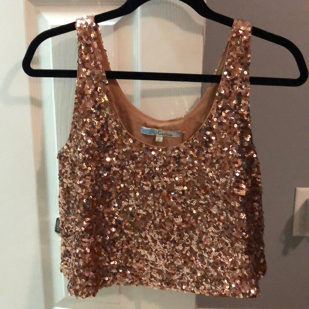 Gold sequenced flowey crop top